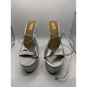 EGO Silver Platform Strappy Sandles